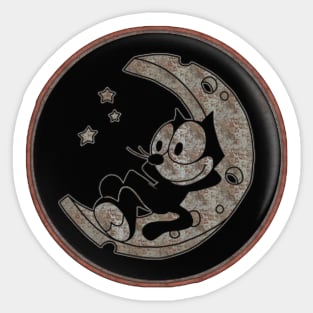 Felix The Cat At The Moon Sticker